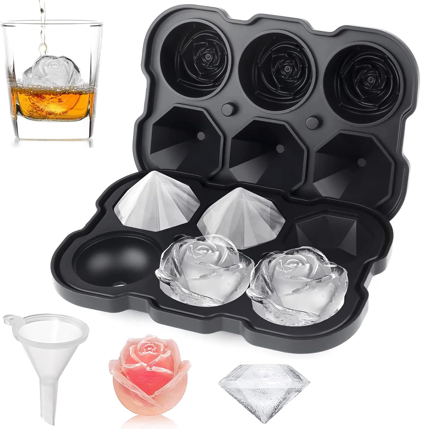 Rose & Diamond Silicone Ice Cube Tray