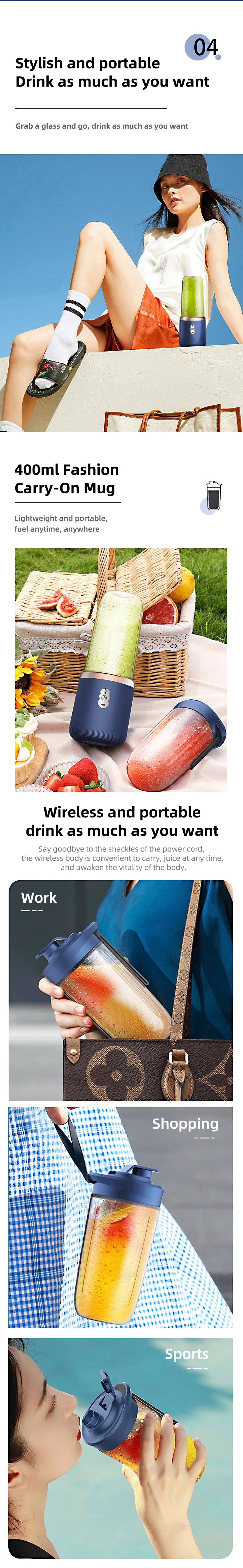 Double Cup USB Portable Fruit Juicer & Blender – Multifunctional Electric Mixer
