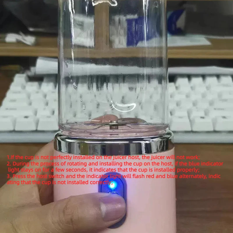 Double Cup USB Portable Fruit Juicer & Blender – Multifunctional Electric Mixer