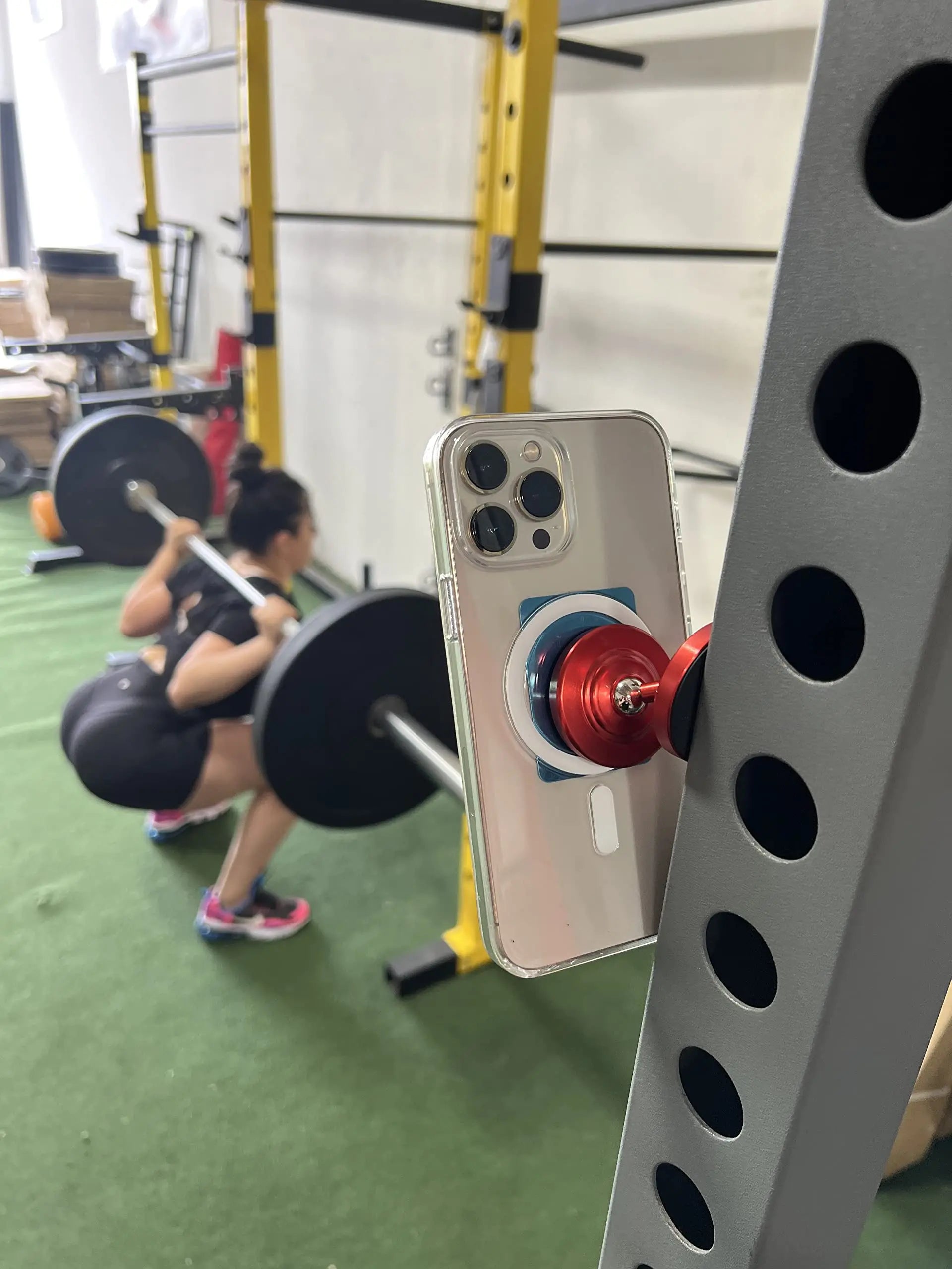 Dual Magnetic Gym Phone Holder for Working Out Videos