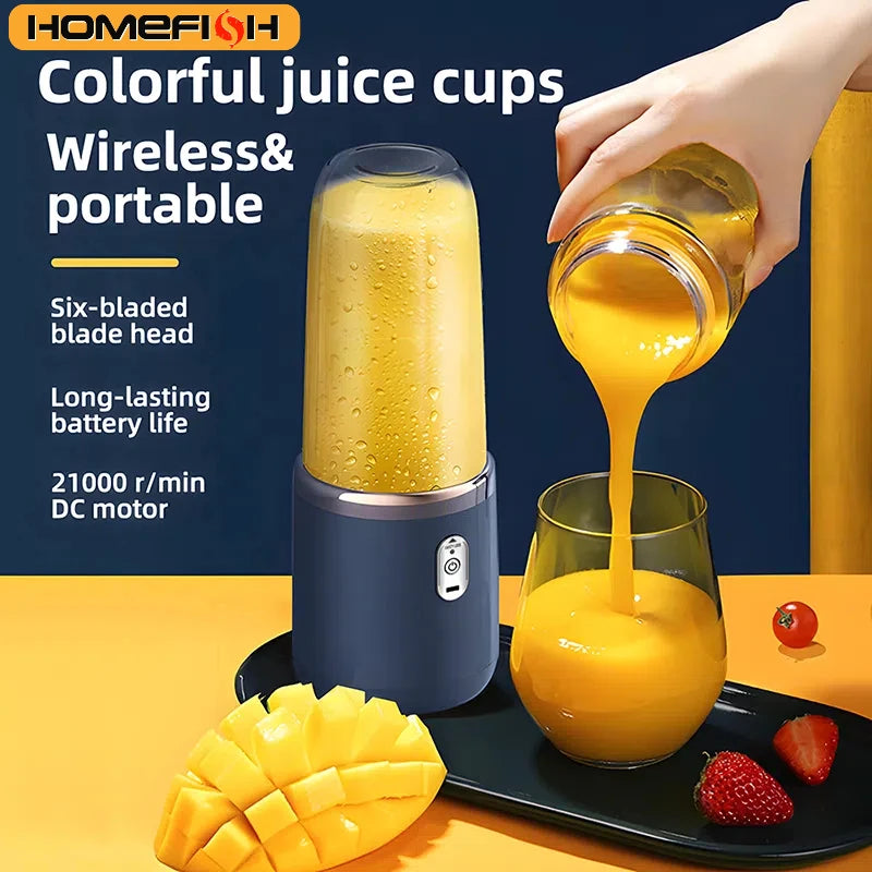 Double Cup USB Portable Fruit Juicer & Blender – Multifunctional Electric Mixer