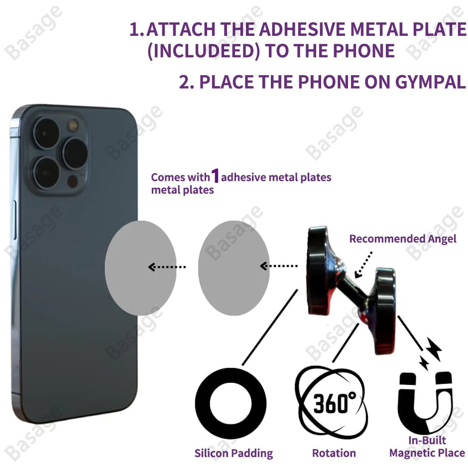 Dual Magnetic Gym Phone Holder for Working Out Videos