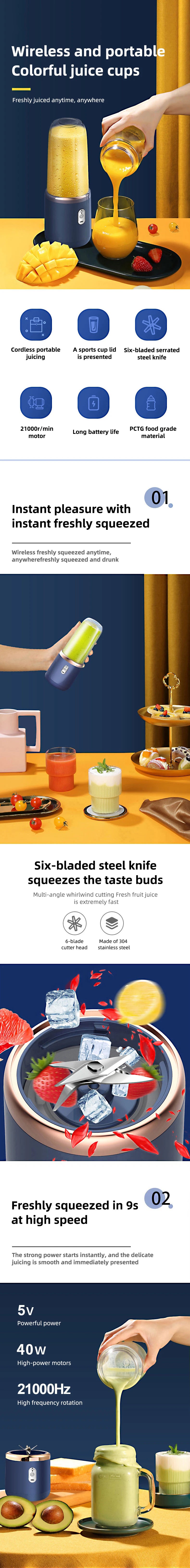 Double Cup USB Portable Fruit Juicer & Blender – Multifunctional Electric Mixer