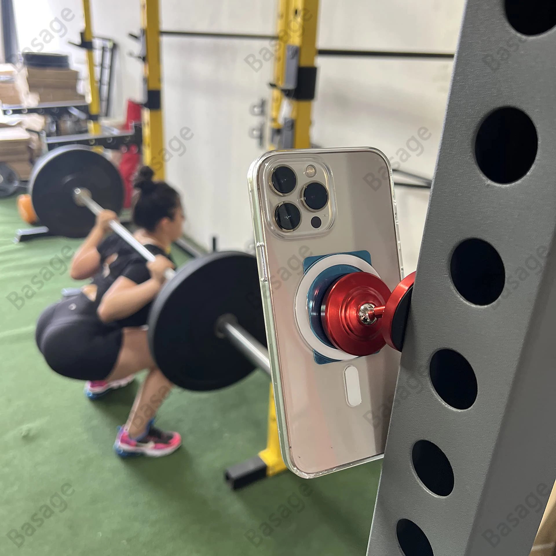 Dual Magnetic Gym Phone Holder for Working Out Videos