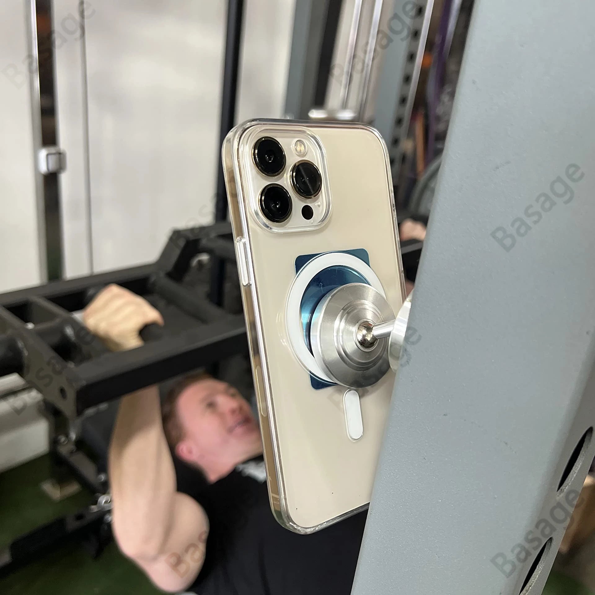 Dual Magnetic Gym Phone Holder for Working Out Videos