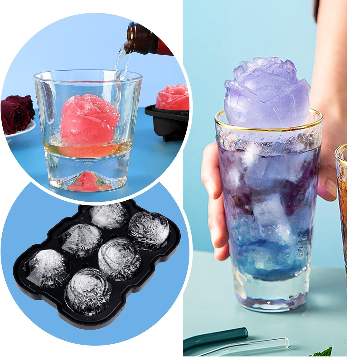 Rose & Diamond Silicone Ice Cube Tray