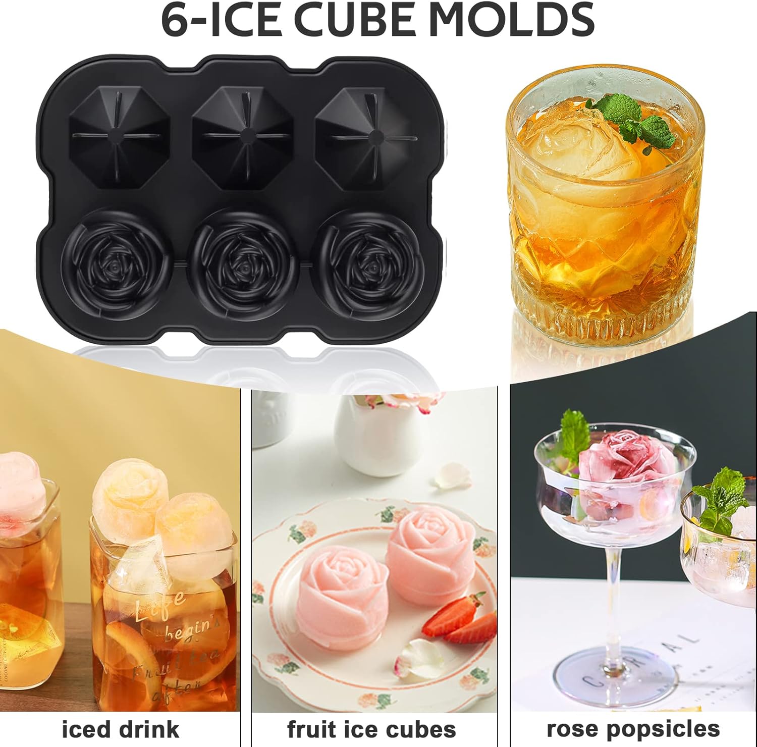 Rose & Diamond Silicone Ice Cube Tray