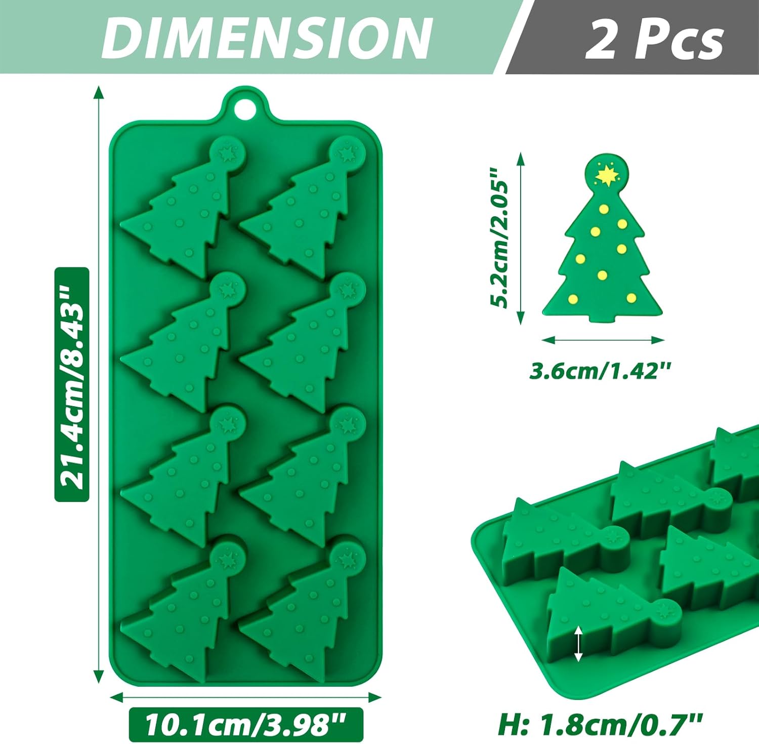 Christmas Tree Silicone Molds(Set of 2)